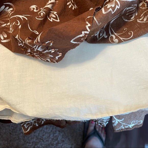 Chocolate Brown Floral Skirt - Picture 3 of 6